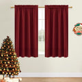 Blackout Curtains for Bedroom Living Room 38 x 54 Inch Long Burgundy (Burgundy / 38"W x 54"L (Pack of 2))