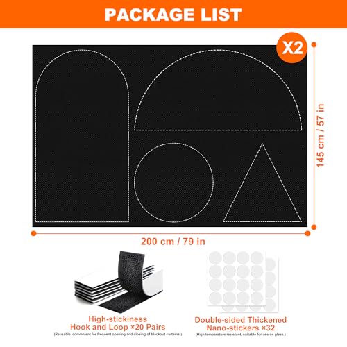 2 Pack 79"x57" Portable Blackout Curtains for Bedroom Window Blinds Cover (79"W x 57"H (Pack of 2))