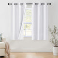 100% Blackout Window Curtain Panels 40" Length (Snow White / 42"W x 40"L (Pack of 2))