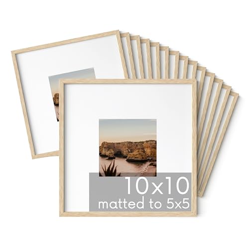 Beige Oak Wood 10x10 Picture Frames (Set of 15 / Beige Oak / 10x10 in)