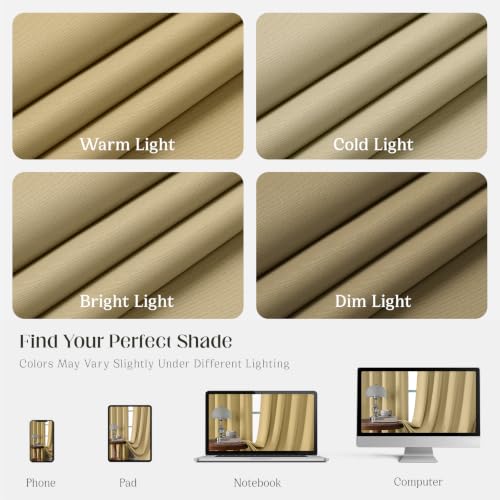 Beige Blackout Curtains 54 inch Length 2 Panels Set (Beige / 52"W x 54"L (Pack of 2))
