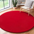 Red Round Area Rug 5ft Washable Circle Rugs for Bedroom Living Room (5' (Round) / Red)