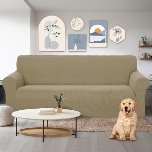 Stretch Couch Cover Slipcover for 3 Cushion Sofa (Sand / Sofa)