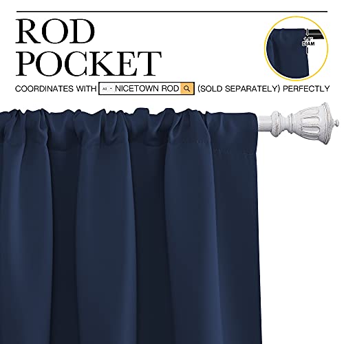 Kitchen Curtains (Navy / 34"W x 54"L (Pack of 2))