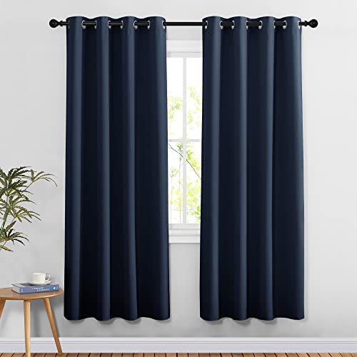 Bedroom Curtains 78 inch Length (Navy / 52"W x 78"L (Pack of 2))