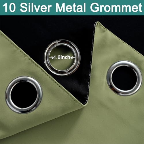 Sage Blackout Curtains 84 Inches Long for Bedroom 70" Wide 2 Panel (70"W x 84"L (Pack of 2) / Sage)
