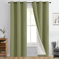Sage Blackout Curtains 84 Inches Long for Bedroom 40" Wide 2 Panel (40"W x 84"L (Pack of 2) / Sage Green)