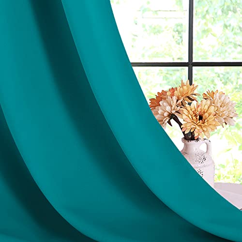 Room Darkening Curtains 80 inch Length 2 Panels (Peacock Teal / 34"W x 80"L (Pack of 2))