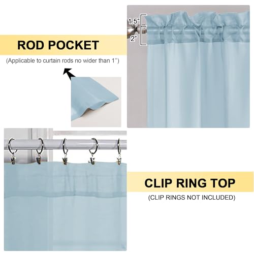 Sky Blue Sheer Curtains 84 Inches Long 2 Panels (Sky Blue / 42"W x 84"L (Pack of 2))