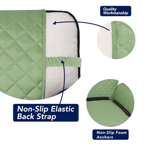 Reversible Quilted Couch Covers for Dogs Loveseat Sofa Cover 46.5” (Medium / Sage Green/Ivory)