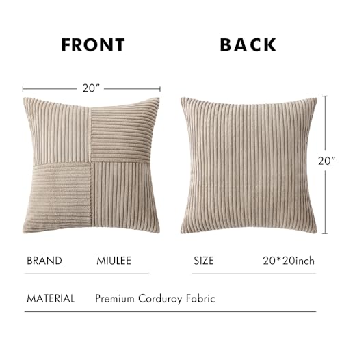 Taupe Decorative Throw Pillow Covers for Couch 20x20 Inch (20" x 20" (Pack of 2) / Taupe)