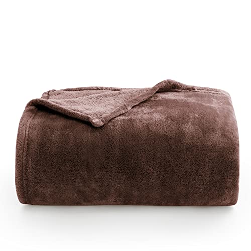 Fleece Blanket Soft Plush Twin Size Blanket Brown 60"x80" (Brown / Twin(60"x80"))