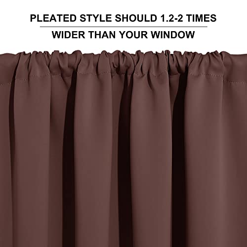 Cafe Blackout Curtains 24 inch Length (Chocolate Brown / 29"W x 24"L (Pack of 2))