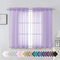 Light Purple Sheer Curtain Panels Pair Sold 45 Inch Length (42"W x 45"L (Pack of 2) / Lavender)
