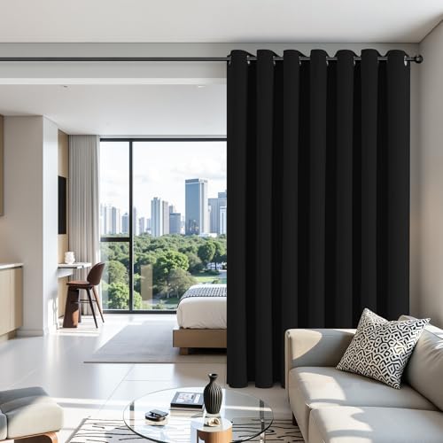 Blackout Patio Sliding Door Curtains (Black / 100"W x 96"L (Pack of 1))