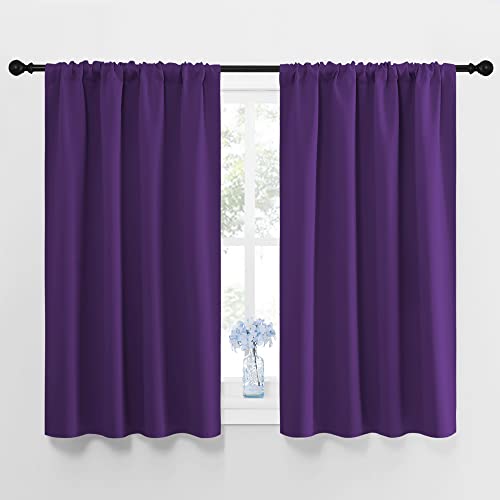 Blackout Purple Curtains for Living Room (Royal Purple / 42"W x 45"L (Pack of 2))