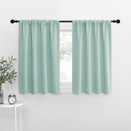 Aqua Blue Blackout Curtains for Camper 42" w x 36" L 2 Panels (Aqua / 42"W x 36"L (Pack of 2))