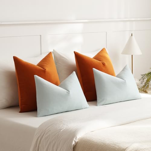 Throw Pillow Covers 18x18 Orange (Gold Flame / 18" x 18" (Pack of 2))