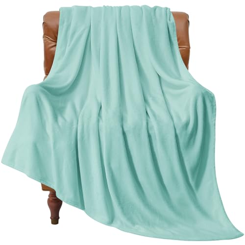 Fleece Blanket Soft Plush Twin Size Blanket Haze Blue 60"x80" (Haze Blue / Twin(60"x80"))