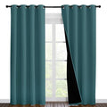 Complete 100% Blackout Curtain Set (Sea Teal / 55"W x 86"L (Pack of 2))