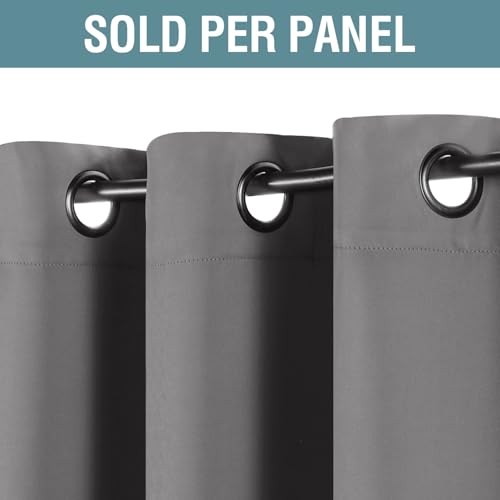 Blackout Curtain for Living Room Thermal Insulated Window Treatment Curtain Extra Long 108 inch Length Energy Saving Solid Grommet Top Blackout Drape (52"W x 108"L (Pack of 1) / Bluish Gray)