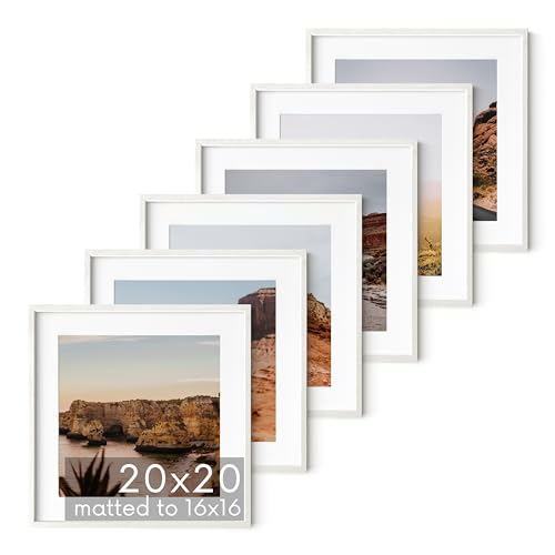 White Square Frames Set of 6 (Set of 06 / White Oak / 20x20 in)