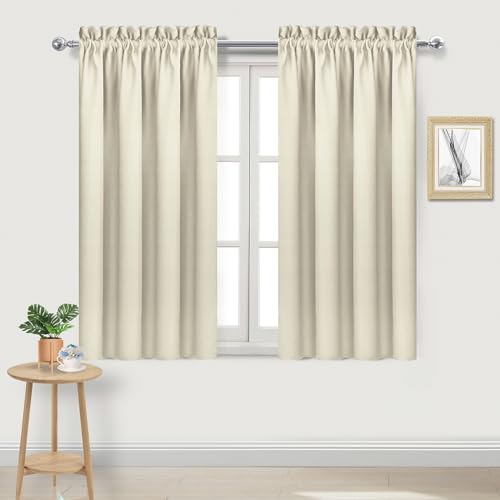 Blackout Curtains for Bedroom 38 x 45 Inch Long Light Beige 2 Panels (Light Beige / 38"W x 45"L (Pack of 2))