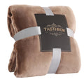Large Flannel Fleece Throw Blanket (60"x80" / Light Coffee)