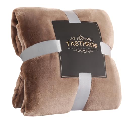 Large Flannel Fleece Throw Blanket (60"x80" / Light Coffee)