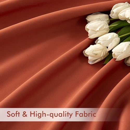 Fall Burnt Orange Back Tab Blackout Curtains 52"x120" Length 2 Panel (Burnt Orange / 52"W x 120"L (Pack of 2))