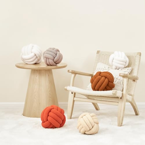 Ivory White Knot Pillow Ball (White / 8inch)