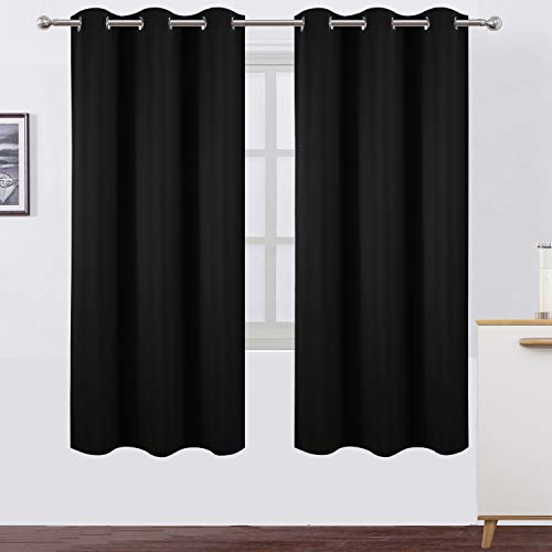 Black Thermal Blackout Curtains (Black / 42"W x 72"L (Pack of 2))