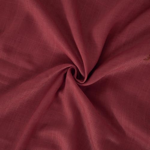 Long Linen Semi Sheer Curtains 102 Inch Length for Living Room (Burgundy / 52"W x 102"L (Pack of 2))