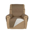 Reversible Recliner Chair Covers Couch Covers for Dogs (Small Recliner / Camel/Ivory)