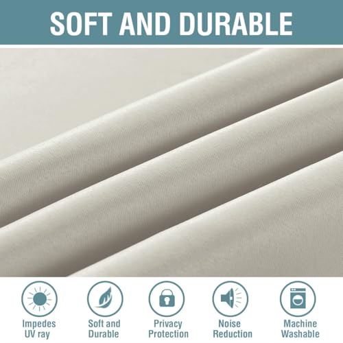 Light Blocking Curtain for Living Room Thermal Insulated Window Treatment Panel (52"W x 120"L (Pack of 1) / Ivory/Cream)