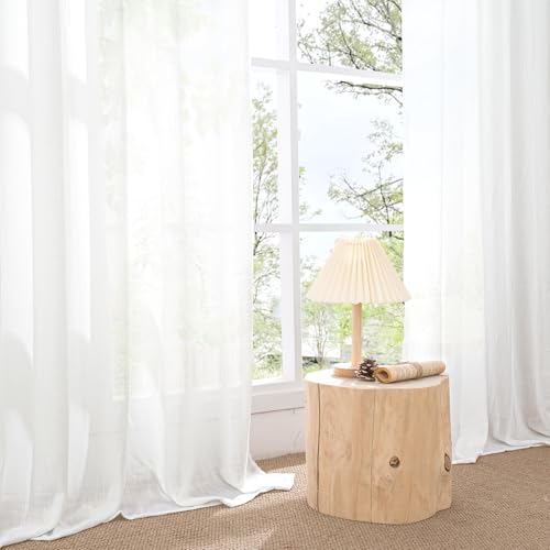 Short White Curtains 40 Inch Length for Small Window (White / 30"W x 40"L (Pack of 2))