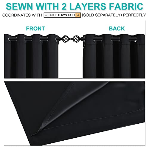 Extra Long Truly Blackout Drapes for Hall and Villa (Black / 52"W x 108"L (Pack of 2))