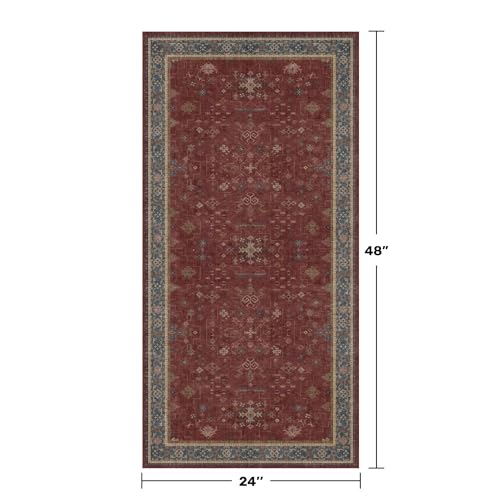 Burgundy 2x4 Washable Entry Rug for Inside House (2' x 4' (Rectangular) / Burgundy)