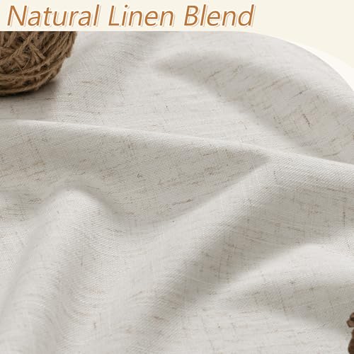 100% Blackout Linen Curtains 96 Inch Long for Bedroom 2 Panels Boho (Boho / 52"W x 96"L (Pack of 2))