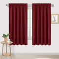 Wide Blackout Curtains for Living Room 70 x 63 Inch Long Burgundy (Burgundy / 70"W x 63"L (Pack of 2))