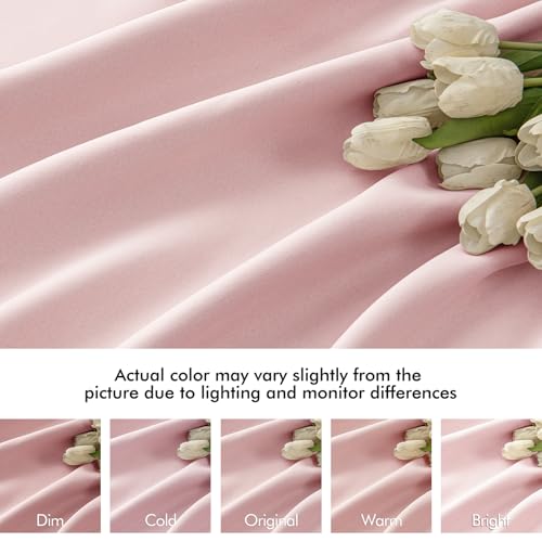 Light Pink Back Tab Blackout Curtains 52x102 Inch Long 2 Panels Set (Light Pink / 52"W x 102"L (Pack of 2))