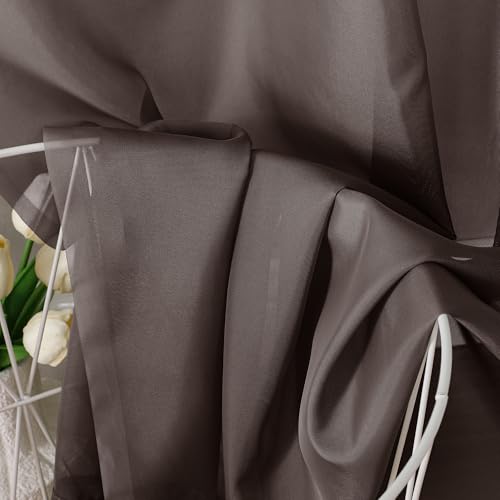 Chocolate Sheer Curtains 45 Inches Long 2 Panels (42"W x 45"L (Pack of 2) / Chocolate)