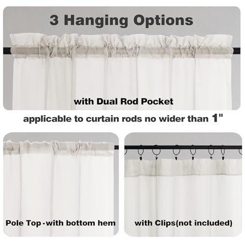 Ivory Sheer Curtains 96 Inches Long 2 Panels (Ivory / 59"W x 96"L (Pack of 2))