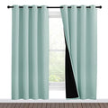 100% Blackout Window Curtain Panels (Aqua Blue / 55"W x 78"L (Pack of 2))