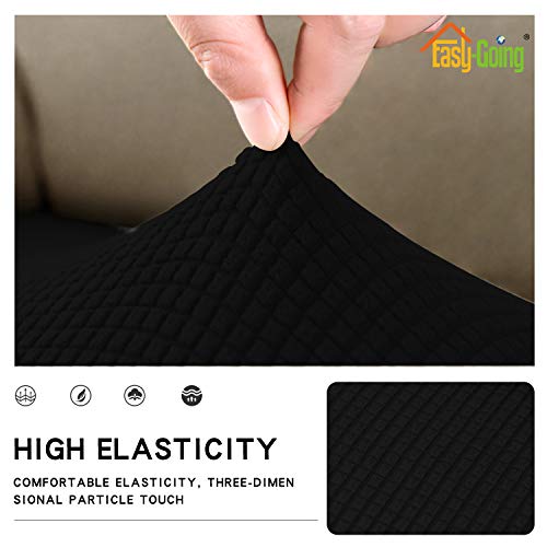 Stretch 1 Piece Couch Cushion Cover for Sofa (Large / Black)