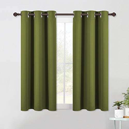 Blackout Curtain Panels for Bedroom (Olive Green / 42"W x 40"L (Pack of 2))