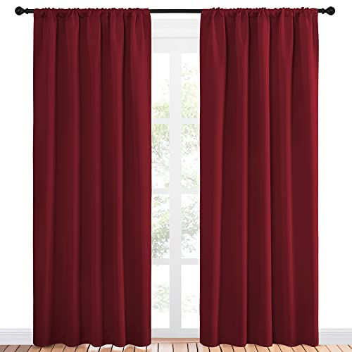 Living Room Curtains for Window (Burgundy Red / 52"W x 84"L (Pack of 2))