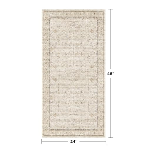 Washable 2x4 Beige Bathroom Rugs (2' x 4' (Rectangular) / Light Sand Beige)