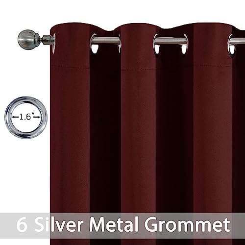Blackout Curtains 38x84 inch Burgundy Red Thermal Drapes (Burgundy Red / 38"W x 84"L (Pack of 2))