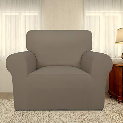 Super Stretch Chair Covers Fleece Couch Covers for Sofa Natural (Small Chair / Natural)